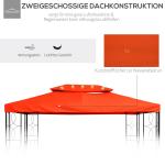 Ersättningstak Paviljongtak Roströd Polyester för Metallpaviljong Trädgårdspaviljong och Partytält 3 X 4 M