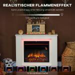 Elektrisk Kamin med Realistisk Eld Svart Metall och Glas för Vardagsrum Stämningsfull Värmare med Fjärrkontroll och Timer Justerbar Låga 12 Färger