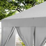 Pop up Paviljong med Fönster och Dragkedja samt Sidoväggar för Trädgård Hållbar och Stabil Grå Polyester med UV-skydd 6 x 3 m