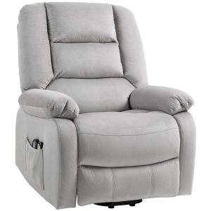 Riser Chair med Massagefunktion, Ljusgrå, 90x93x110 cm