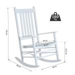 Gungstol Trä med Armstöd Relaxstol Trädgårdsstol för Trädgård och Terrass Vit 69 X 86 X 115 Cm