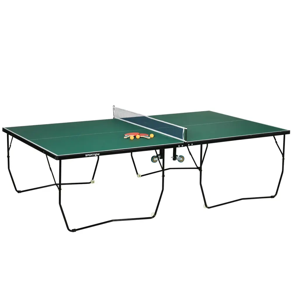 Bordtennisbord Pingisbord Grön av Stål och MDF Hopfällbart