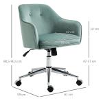 Retro Kontorsstol i Grönt Tyg, Ergonomisk Skrivbordsstol med Vippfunktion, Bekväm Arbetsstol för Hemmakontor, Grön, 120 kg