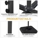 Parasollfot i HDPE-Plast, Stabilt Paraplystativ för Trädgård och Terrass, Väderbeständig Hållare för Solskydd, Svart