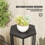 Blomställer 2-pack Hexagonal Svart Metall för Trädgård och Balkong Modern Design Väderbeständig Krukhållare