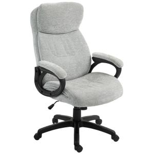 Kontorsstol Skrivbordsstol Ljusgrå av Tyg och Metall för Kontor Ergonomisk Snurrstol med Vippfunktion 120 kg