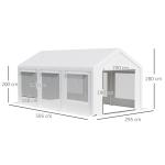 Stort Partytält med Fönster, Rymlig Paviljong med Avtagbara Väggar, Vattentätt Tält för Event, Vit, 6 x 3 m