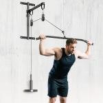 Fitness Dragmaskin och Latsdrag Fitnessmaskin med Kabeldrag för Hemmagym Hållbar och Stabil Svart och Röd Stål för Armträning