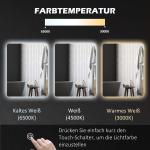 Badrumsspegel Väggspegel Silver av Glas för Badrum LED Belysning med Touch och Anti-Imma Ø 60 cm