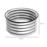Upphöjd Bädd Odlingslåda Silver av Metall för Trädgård Set med 2 Blomlådor med Öppen Botten Örtbädd Robust 60 x 60 x 30 cm