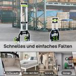 Pirra Aluminium Silver och Grön för Transport Hopfällbar Handtruck med Teleskophandtag och Gummihjul Lättvikt och Robust Design 100 cm