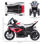 Elektrisk Motorcykel för Småbarn, Säker Trehjuling med Musik och Ljus, Rolig Leksak för Barn 18 månader+, Röd