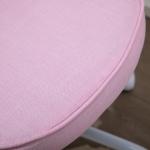 Snurrstol med Hjärtformad Rygg, Söt Skrivbordsstol i Rosa Linnetyg, Justerbar Arbetsstol för Barnrum och Kontor, Rosa, 40 x 50 x 79-89 cm