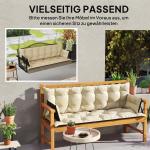 3-Sits Bänkdyna 180X110X8 Cm Bänkdyna Med Remmar, Sittdyna, Stolsdyna Utomhus/İnomhus, Sittdyna, Sittdyna, Bänkdyna För Trädgårdsmöbler, Verandagunga, Beige + Svart