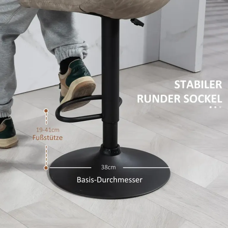 Barstolar Bistropallar Beige av Konstläder och Metall Set