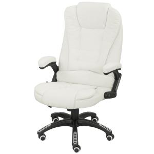 Ergonomisk Skrivbordsstol med Massagefunktion, Krämvit, 68x72x110-120 cm