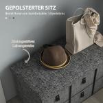 Sittbänk med 6 Skofack och Vadderad Sits i Linneoptik för Hall och Entré Ergonomisk och Stabil Grå MDF och Tyg för Hemmet
