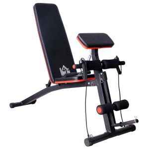 Multifunktionell Viktbänk Multigym med Fjäderbooster Träningsbänk Hemmagym upp till 120 Kg Svart 54 X 160 X 106 Cm