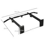 Pull-Up Bar Väggmonterad med Öglor för Boxningssäck Robust Stålkonstruktion Svart 93,5 X 65 X 17 Cm