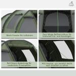 Tunneltält Familjetält Blå Vit av Polyester för Vandring och Utomhusaktiviteter med UV-skydd och Fönster Vattentät 2000 mm Vattenpelare 4 Pers