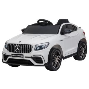 Elbil för Barn Mercedes-Benz AMG GLC63S Lyxig Leksaksbil med Fjärrkontroll och Dubbla Motorer Vit 115 X 70 X 55 Cm