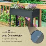 Planteringslåda Högbädd Örtbädd med Fötter och 3 Dräneringshål Metall för Trädgård och Balkong 100 X 30 X 80 Cm