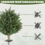 Konstgjorda Växter 2-pack och Cypress med 387 Blad samt Jordspett för Trädgård Hållbar och UV-beständig Grön Plast Diameter 40 x 60 cm