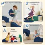 Klätterklossar 7-delat Set för Baby och Småbarn i Mjukt Material för Inomhuslek Hållbar och Säker Flerfärgad Tyg och Skumgummi