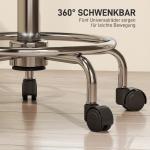 Rullande Pall Salongspall med Ryggstöd Svart av Konstläder ve Metall för Massage ve Spa Höjdjusterbar Arbetspall 59-75 cm
