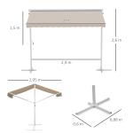 Fristående Dubbelmarkis med Vev Flexibelt Solskydd 2 Sidor Stabil Stålram UV-Skyddande Väv Beige 3 X 3 M