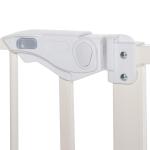 Spänngrind för Dörröppning, Justerbar Säkerhetsgrind med Dubbellås, Enkel Montering utan Borrning, Vit, 97,5-104,1 cm