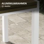 Utdragbart Trädgårdsbord Matbord Vit av Trälook och Aluminium för Balkong och Trädgård Uteplatsbord för 6 Personer 80-160 x 80 x 75 cm