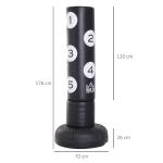 Fristående Boxningssäck 176 Cm med Flex-System HDPE PVC EPE Stående Boxningssäck Svart