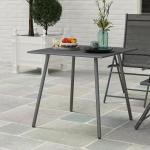 Trädgårdsbord Campingbord Hopfällbart Grå av Stål för Trädgård och Terrass Väderbeständigt Bord för 4 Personer 80 x 80 x 74 cm