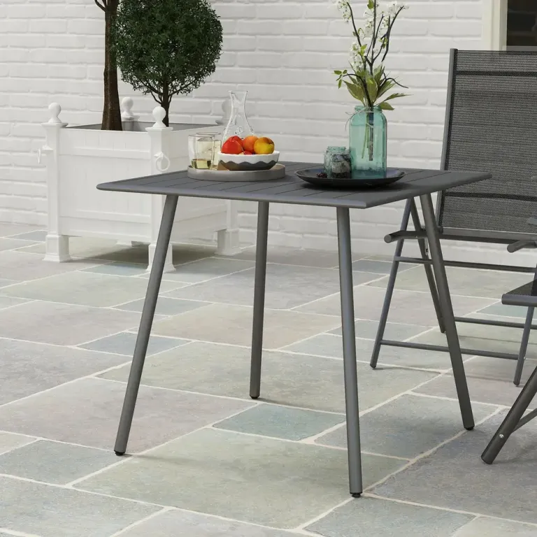 Trädgårdsbord Campingbord Hopfällbart Grå 80 x 80 x 74 cm
