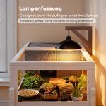 Sköldpaddshus Trä Vit och Grå för Utomhusbruk Terrarium med Fönster och Öppningsbart Tak Två Rum Säker Hage 104 × 53 × 82 cm