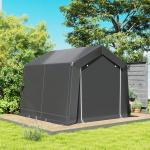Garagetält med Rullport och Ventilationsfönster för Bilar Hållbar och Vattentät Mörkgrå Polyester och Stål 3 x 3 m