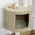 Skrapstolpe med Plattformar och Abborre Katthus för Små Katter Beige och Kaffe 61 X 41 X 96 Cm