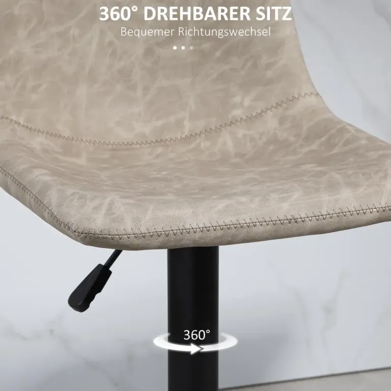Barstolar Bistropallar Beige av Konstläder och Metall Set