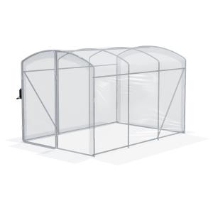 Tunnelväxthus med Transparent Folie och Galvaniserad Stålram för Odling Hållbar och Stabil Krämfärgad Plast 3 x 2 x 2 m