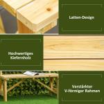 Trädgårdsbänk i Massivt Trä, Klassisk Parkbänk för 2 Personer, Robust Utemöbel med Ryggstöd, Natur, 116 x 56 x 80 cm, 220 kg