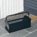Fällbar Verktygslåda 5 Fack Stål för Hantverk och Reparationer Mörkgrön 57 X 21 X 41 Cm