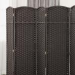 6-panels Rumsavdelare, Vikbar Sekretessskärm för Vardagsrum, Sovrum och Hemmakontor, Brun