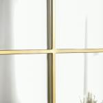 Fönsterspegel Prisvärd Guld Metall för Vardagsrum och Hall med Dekorativ Ram i Fönsterstil för Heminredning Stilren Design 70 x 2 x 50 cm