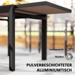 Trädgårdsbord Balkongbord Utdragbart Natur av Aluminium ve Trä för Terrass ve Camping Matbord för 6 Personer 80/160 x 80 cm