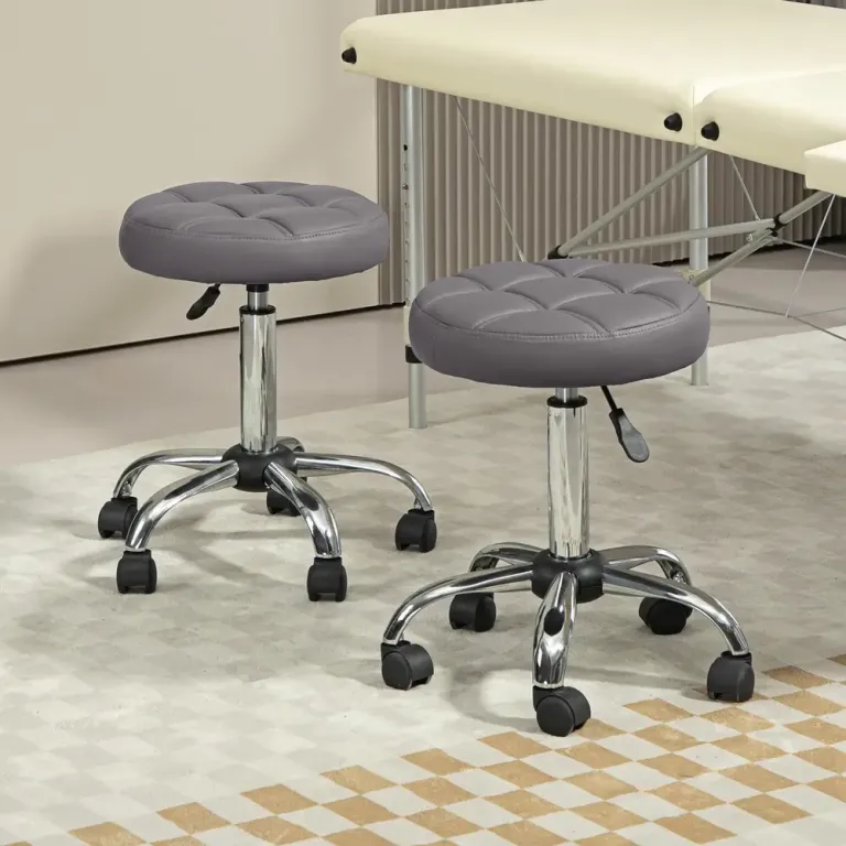 Rullpallar Arbetspallar Set Om 2 35,5 x 48-63 Cm