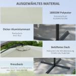 Fribärande Paraply Uteplatsparaply Kräm av Polyester och Metall för Trädgård Vev och Korsfot Tiltbart Ventilerat Ø 293 x 260 cm