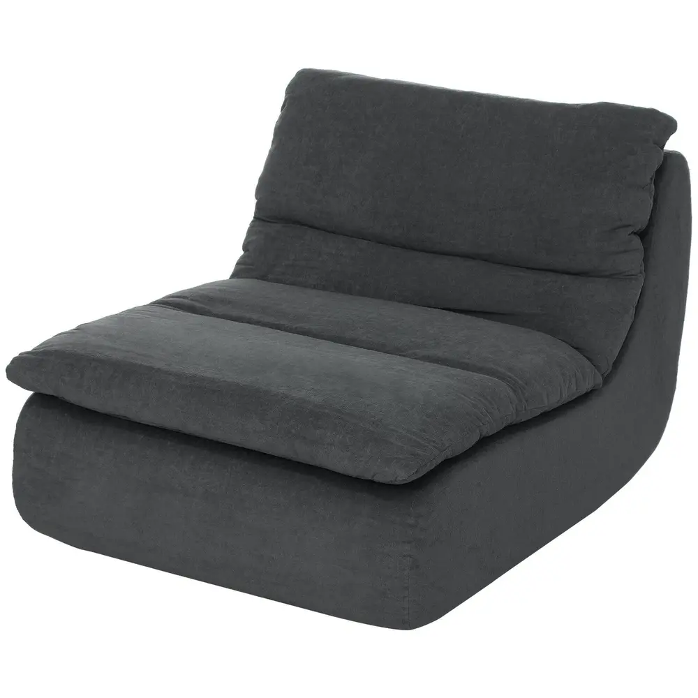 Golvstol Meditationsstol Lazy Sofa Grå av Skum Ve Tyg