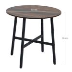 Matbord Köksbord Brun av Trä och Stål för Matsal och Kök Kvadratiskt Vardagsrumsbord Modern Design för 4 Personer 80 x 80 x 76 cm
