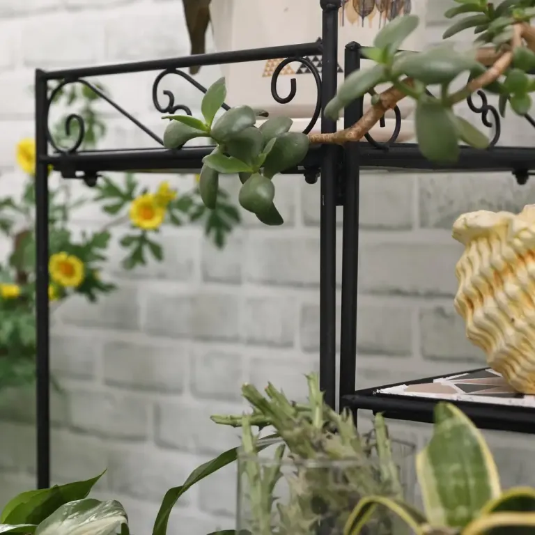 Blomtrappa i Metall 4 Våningar Dekorativ 64 cm